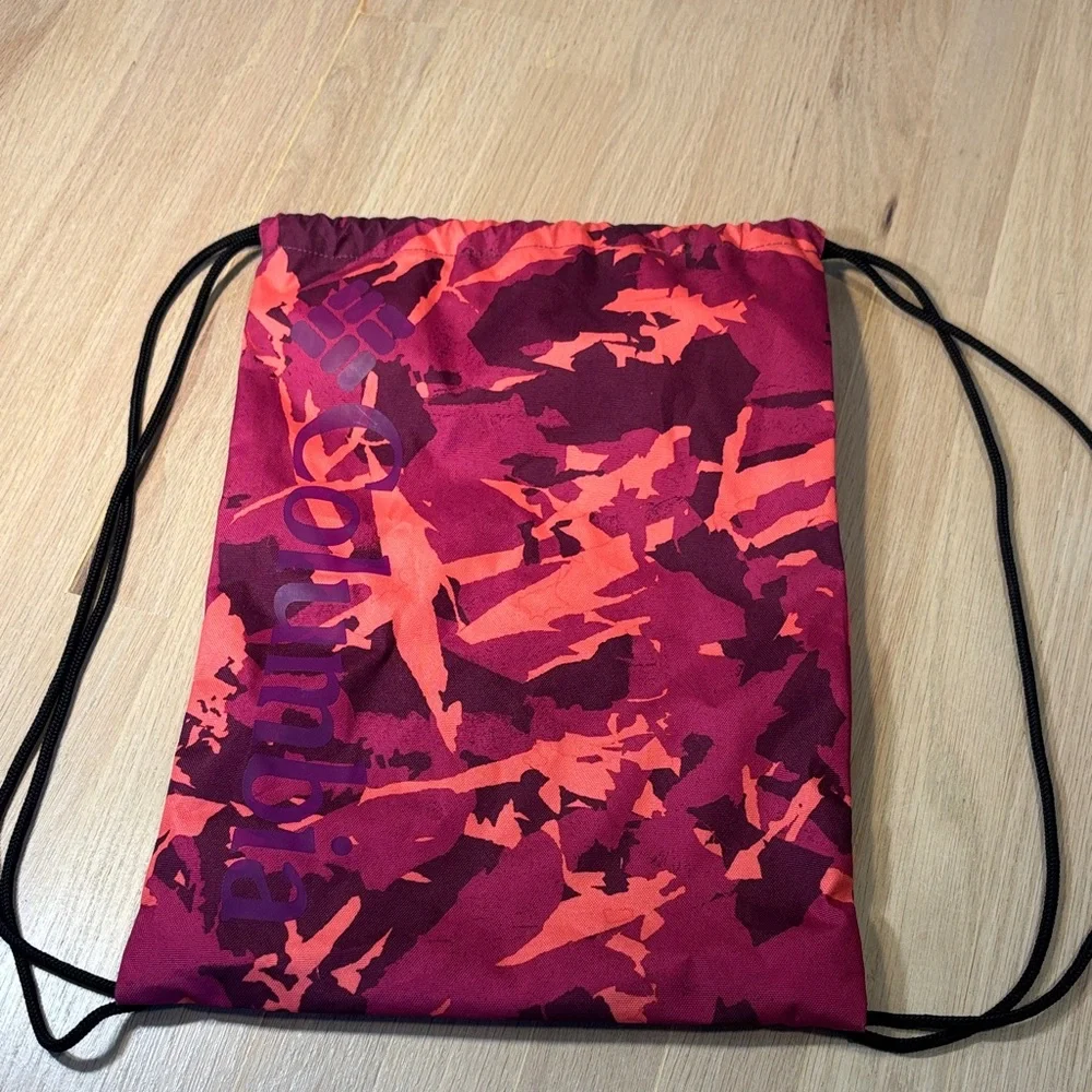 Columbia Vibrant Pink and Orange Drawstring Bag